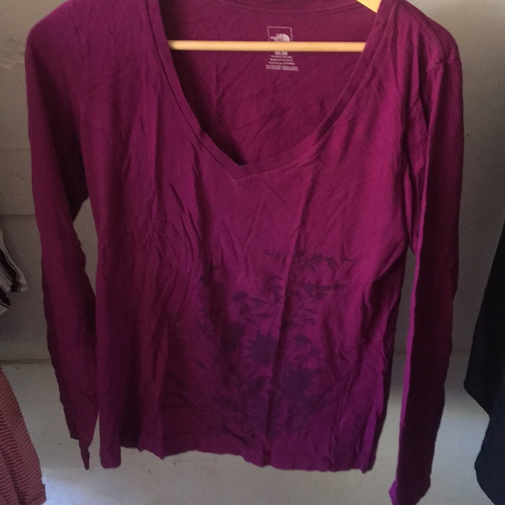 Long sleeve north face purple shirt.